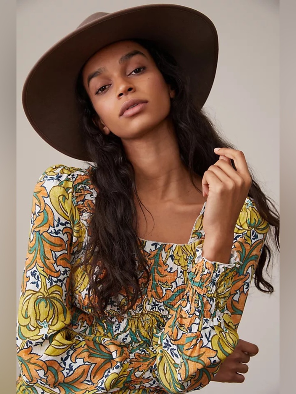 Anthropologie Rayna Smocked Blouse (Price Firm)